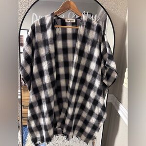 Impressions Monochrome Plaid Cardigan